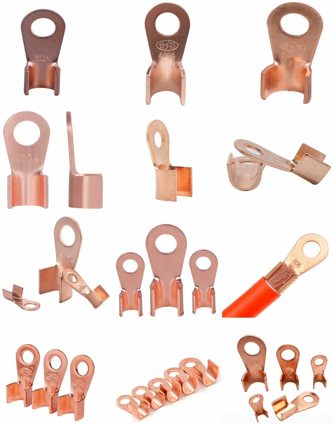 copper passing through terminal cable lugs