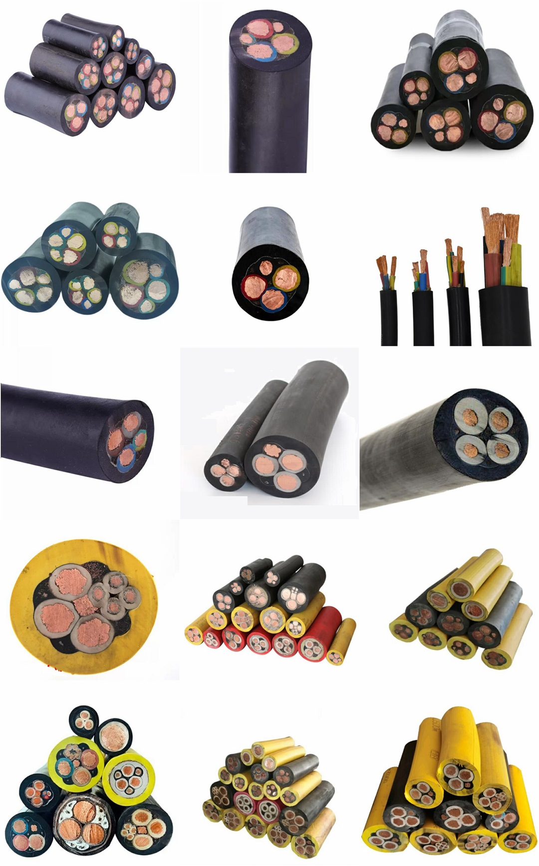 Mobile explosion-proof flame-retardant rubber sheathed flexible copper cable for coal mine