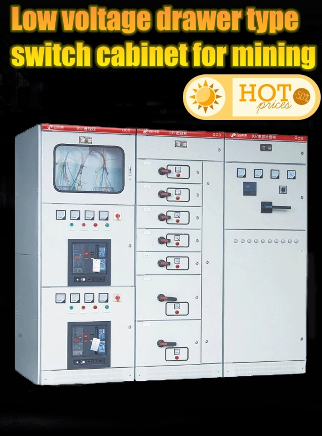 Low voltage draw out switch cabinet for mining