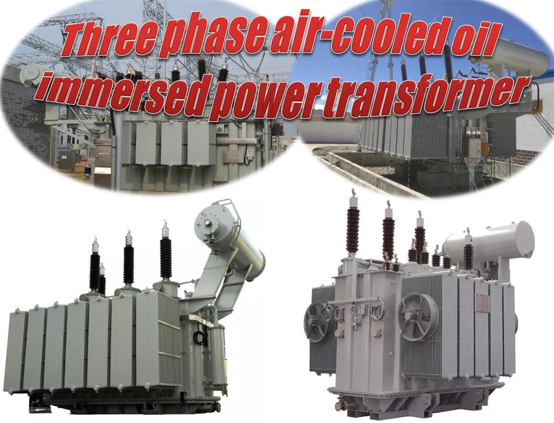 Transformador de potencia trifásico refrigerado por aire inmerso en aceite