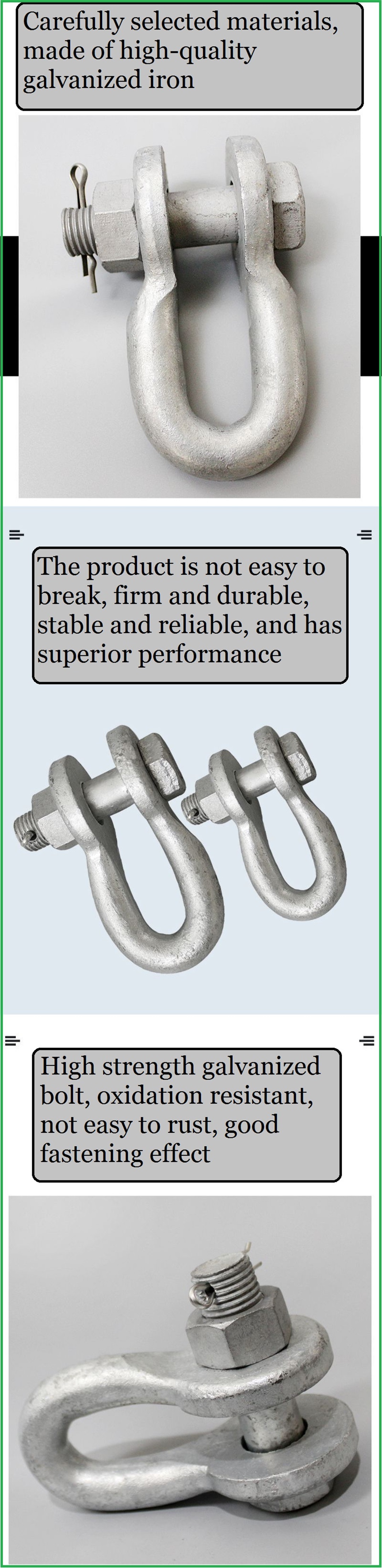 U shackle  Power link fittings for overhead lines